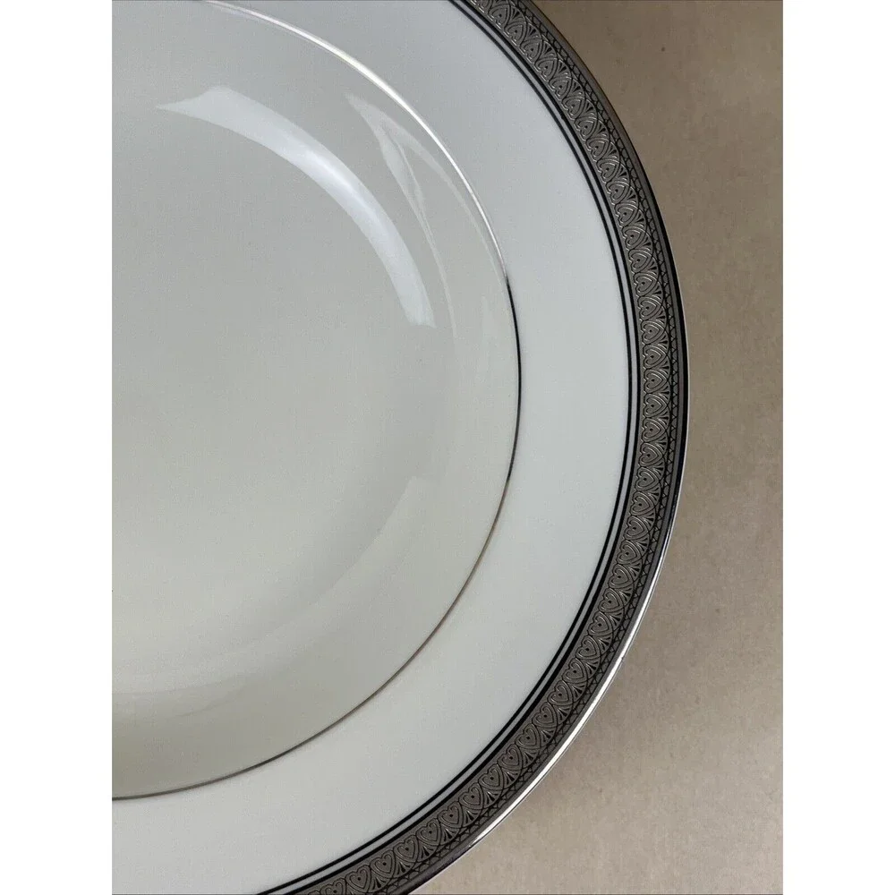 4pc Mikasa Palatial Platinum Rimmed Soup/Cereal Bowl L3235 8.5